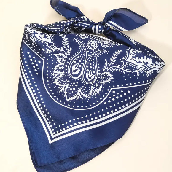 Silky Wild Rag Scarf | Navy