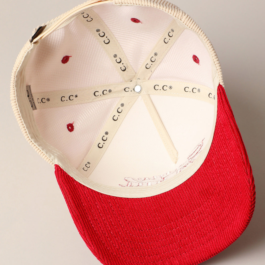 Game Day Corduroy Trucker Cap | Red