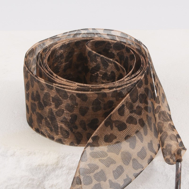 Satin Organza Shoe Laces | Leopard