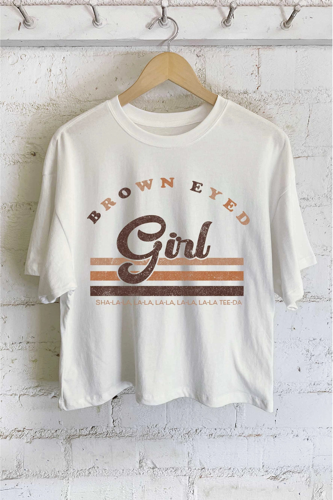 Brown Eyed Girl Cropped Midi Tee | Natural