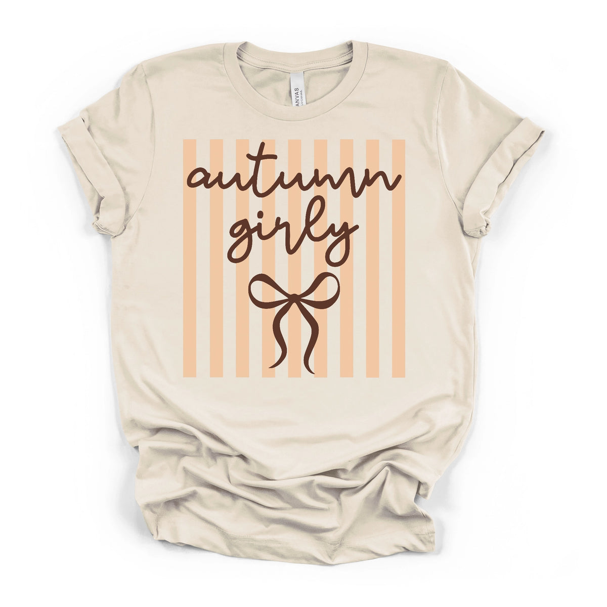 Autumn Girly Stripe Tee | Natural
