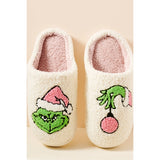 Pink Grinch | Christmas Fuzzy Slippers
