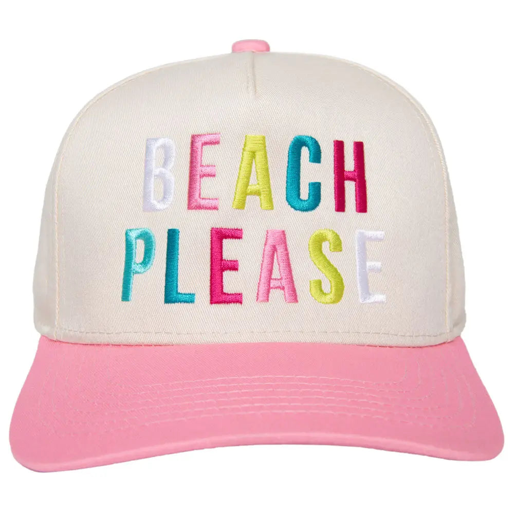 Beach Please Multicolor Trucker Cap | Pink