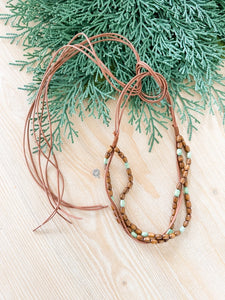 Wood+Jade Beaded Hat Band