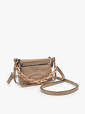 Jessica Clear Vegan Leather Crossbody | Taupe