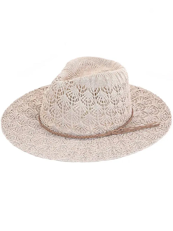 C.C Horseshoe Lace Knit Sun Hat | Taupe
