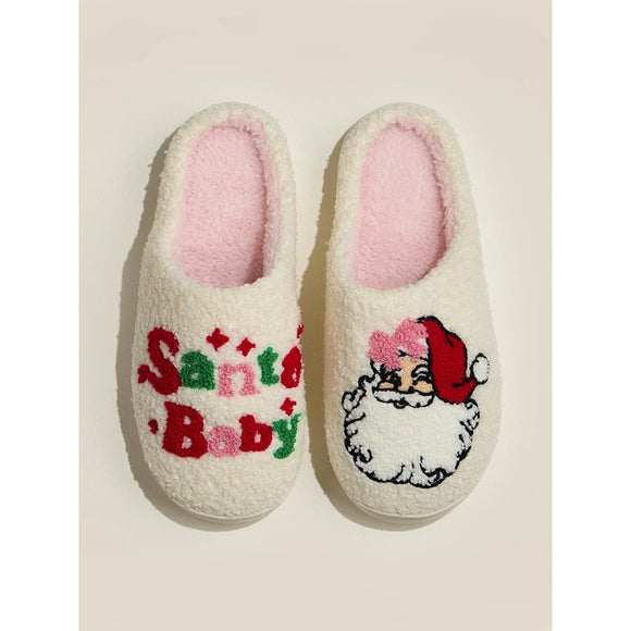 Santa Baby | Christmas Fuzzy Slippers