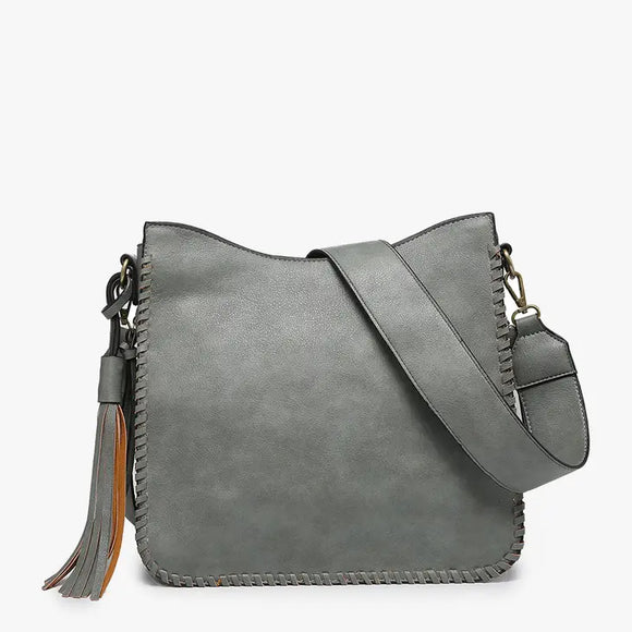 Nina Whipstitch Crossbody Bag | Grey