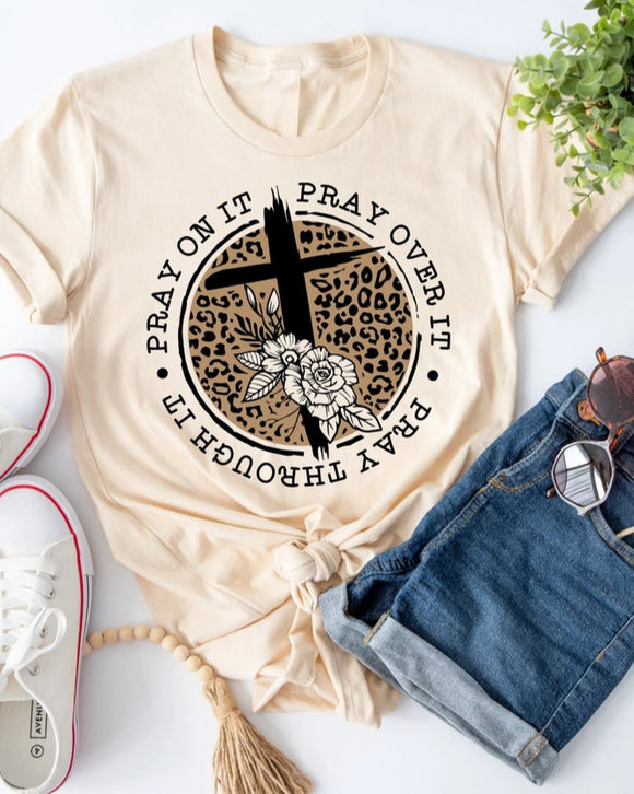 Pray On It Leopard Tee | Cream