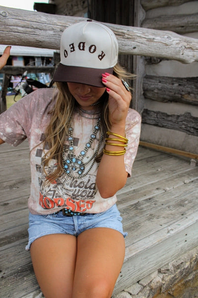 NEW SUMMER TEES women\'s rodeo upside down cap in brown/natural Rodeo Up Side Down Cap — Teskeys main image 2