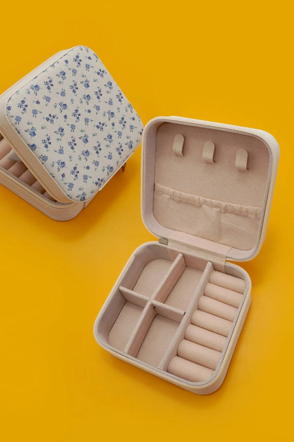 Jewelry Organizer Travel Case Box | Blue Bows