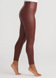 Faux Leather Shaping Legging | Java Brown