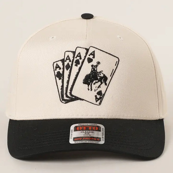 Western Cowboy Card Trucker Cap | Black