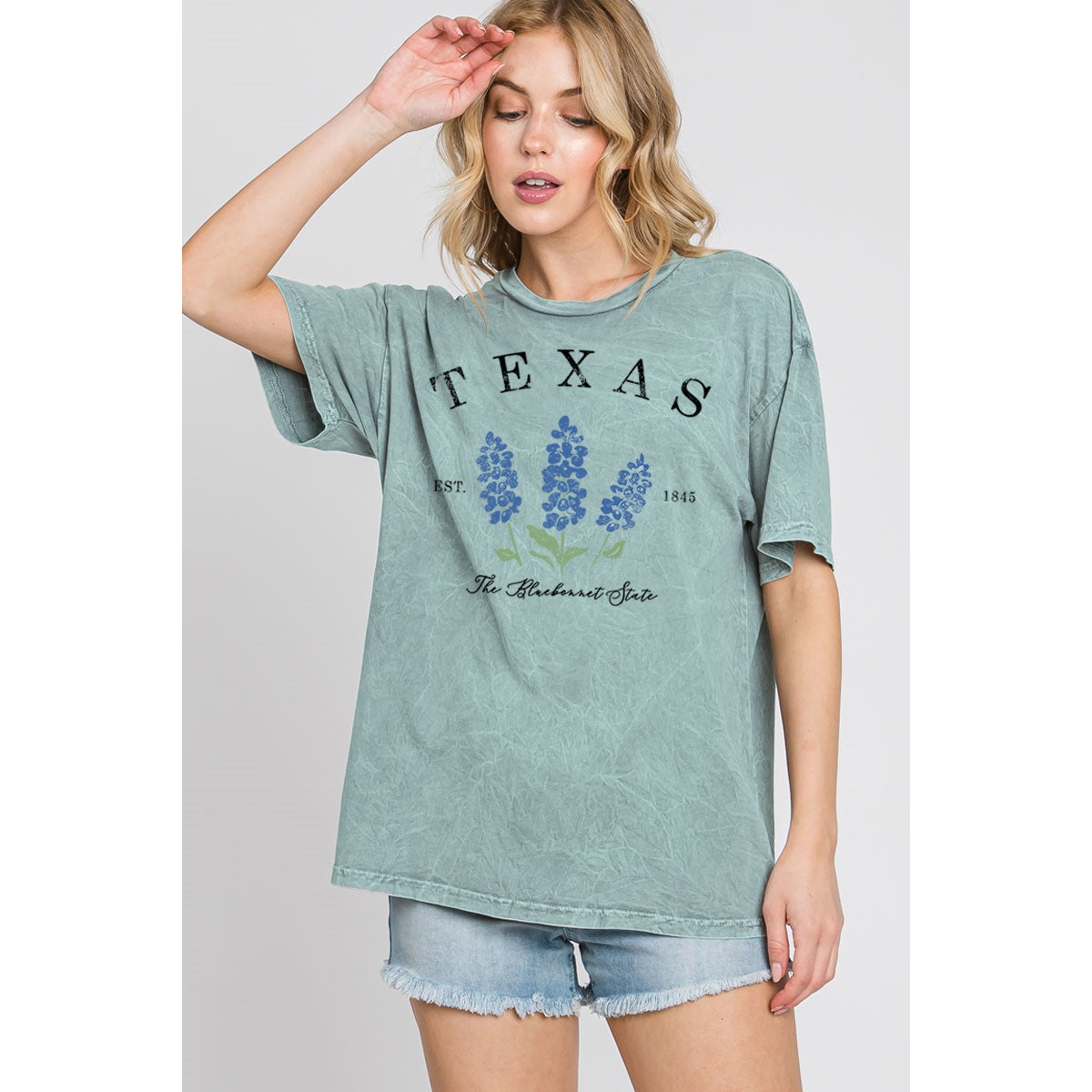 Texas Bluebonnet Tee | Mineral Washed Pine