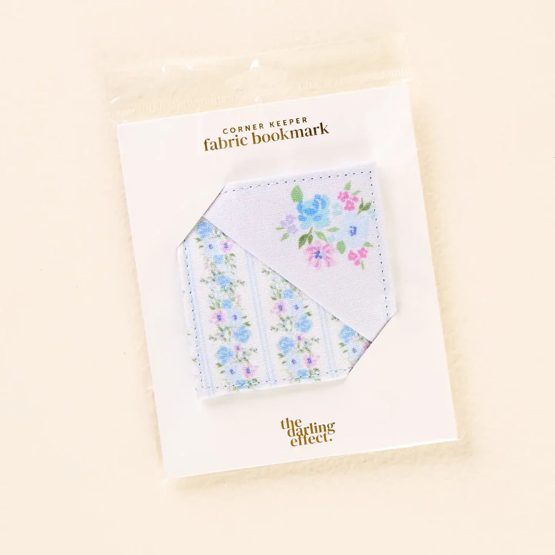 Corner Keeper Fabric Bookmark | Petal Parade Blue