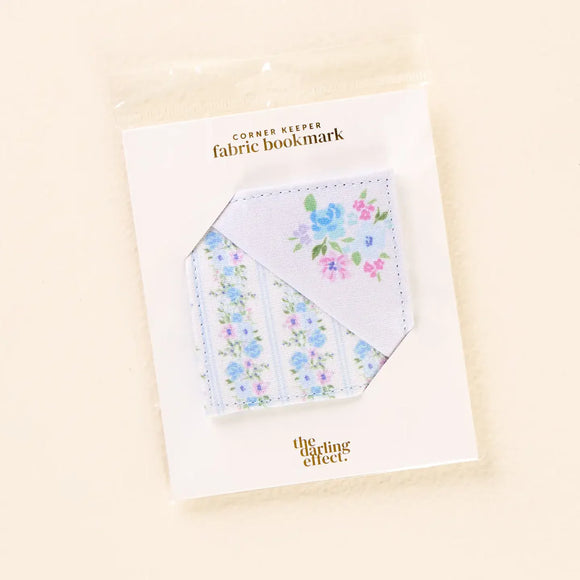 Corner Keeper Fabric Bookmark | Petal Parade Blue