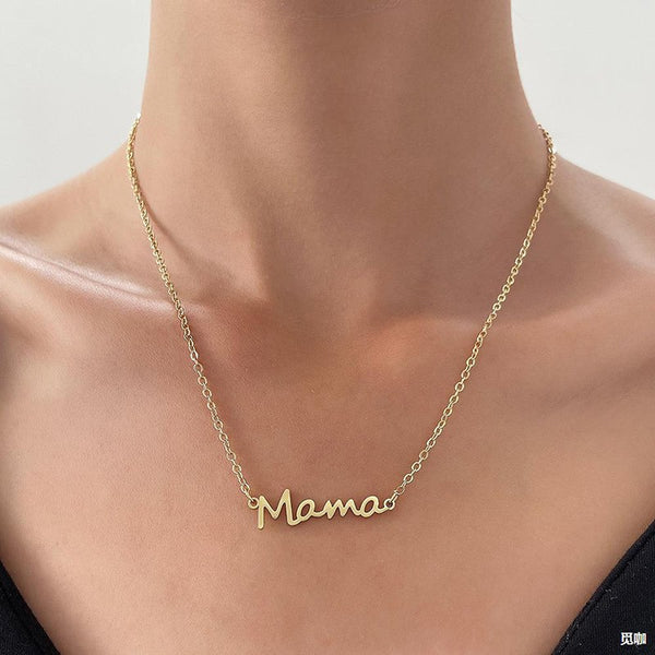 18k Stainless Mama Necklace | Gold