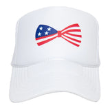 American Flag Bow Foam Trucker Cap | White