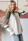 Leopard Raglan Top | Cream+Olive