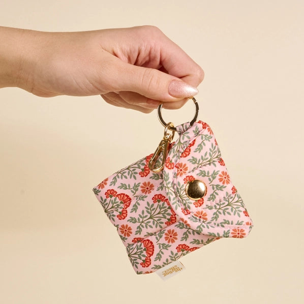 Puffy Earbud Case Keychain | Everbloom Dusty Rose