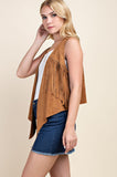Finge Studded Suede Vest | Camel