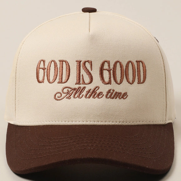 God Is Good All The Time Trucker Cap | Brown
