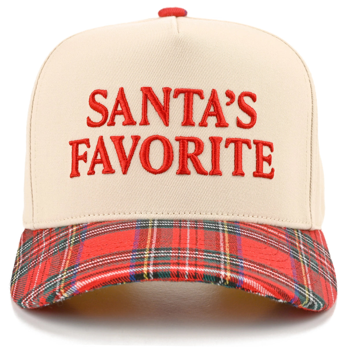 Santa's Favorite Canvas Cap | Plaid Red