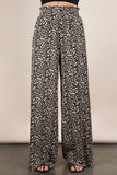 Wide Leg Pleated Pants | Leopard