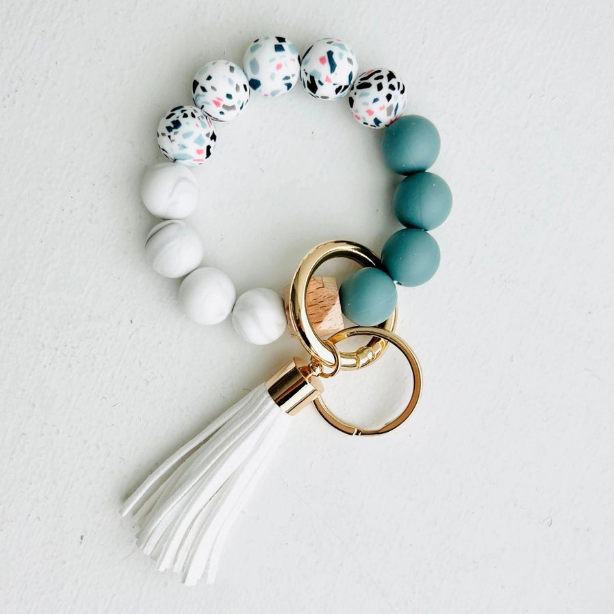 Terrazzo Key Ring Bangle | Dusty Blue