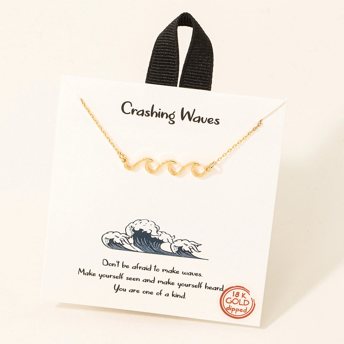 Crashing Waves Necklace | Gold