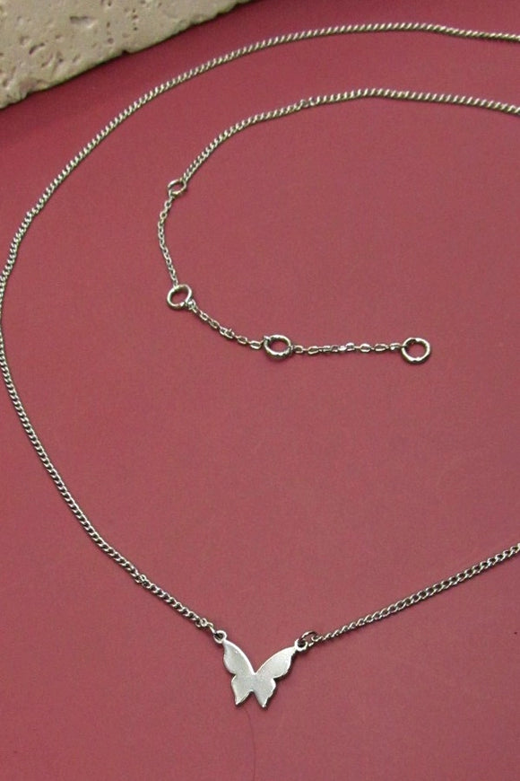 Butterfly Short Necklace | Silver
