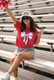 Game Day Bow Tee | Heather Red