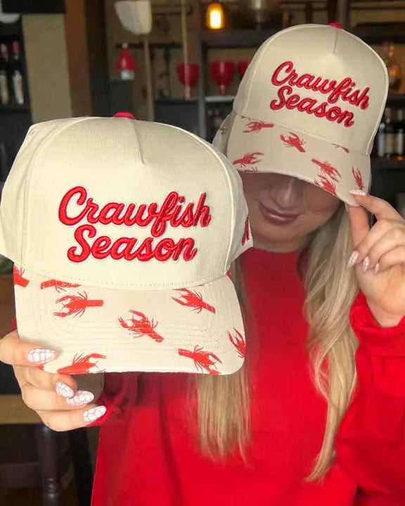 Crawfish Season Trucker Cap | Cream/Red