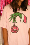 Grinch Disco Tee | Pink ***Adult+Youth Available!!