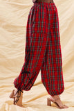 Plaid Loose Fit Jogger Pants | Red