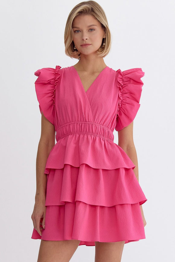 Ruffle Tiered Dress | Pink