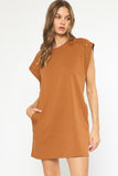 Studded Cotton Dress | Brown