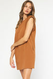 Studded Cotton Dress | Brown