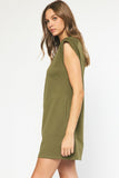 Studded Cotton Dress | Olive