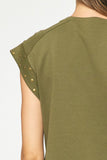 Studded Cotton Dress | Olive