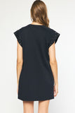 Studded Cotton Dress | Black
