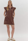 Ruffled Sleeve Dress | Brown