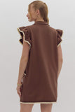 Ruffled Sleeve Dress | Brown