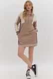 Color Block Collard Dress | Mocha