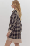 Plaid Half Zip Sweatshirt Dress | Black