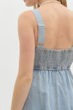 Denim Babydoll Strap Dress | Light