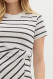 Striped Jersey Midi Dress | Cream/Black