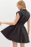 Floral Jacquard Zip Dress | Black