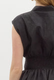 Floral Jacquard Zip Dress | Black