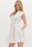 Floral Jacquard Zip Dress | Off White